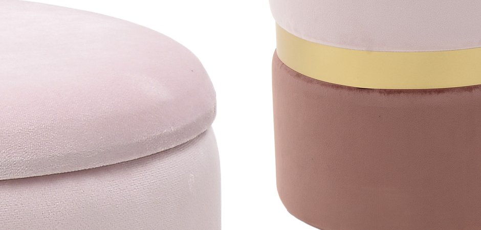 Комплект пуфов Golden Belt Soft Pink & Deep Pink Комплект пуфов Golden Belt Soft Pink & Deep Pink - Loft-Concept в Орле