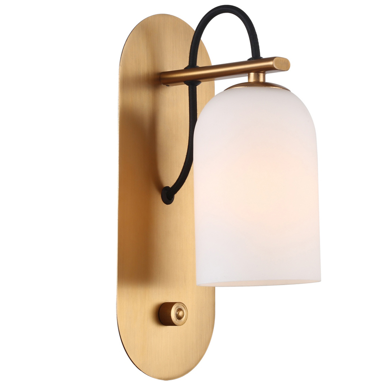 Бра Pyrrhus Sconce Латунь Белое матовое стекло Бра Pyrrhus Sconce Латунь Белое матовое стекло в Орле | Loft Concept