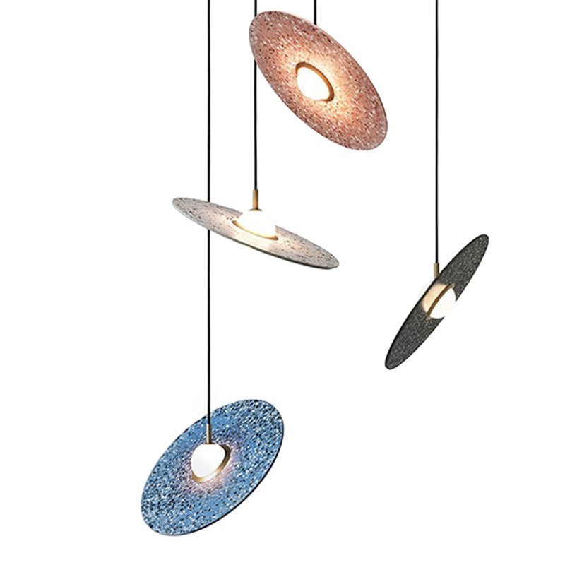 Подвесной светильник Stone Disc Haning Pendant Серый Синий Черный Розовый (Rose) Подвесной светильник Stone Disc Haning Pendant Серый Синий Черный Розовый (Rose) в Орле | Loft Concept