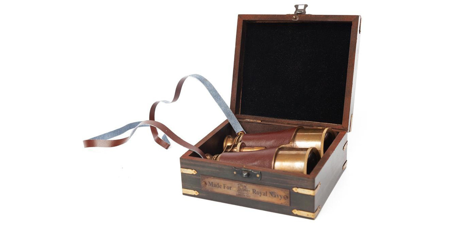 Винтажный бинокль в подарочной коробке Victorian Era Brass Binoculars - фото №1