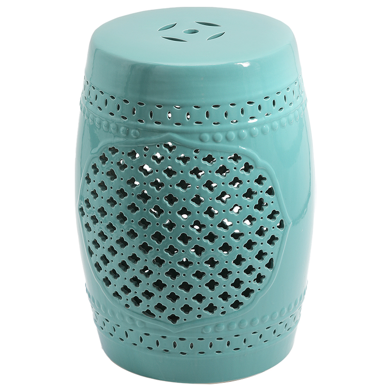 Керамический табурет Quatrefoil Garden Stool - Turquoise Бирюзовый в Орле | Loft Concept 