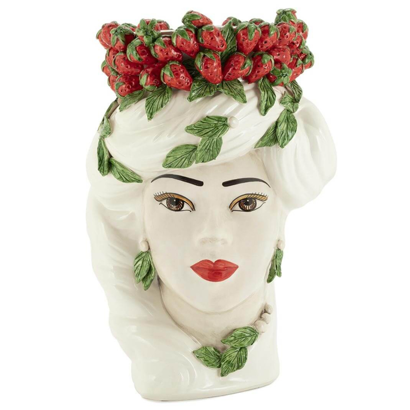 Ваза VASE STRAWBERRIES HEAD LADY BIG White Красный Белый Ваза VASE STRAWBERRIES HEAD LADY BIG White Красный Белый в Орле | Loft Concept