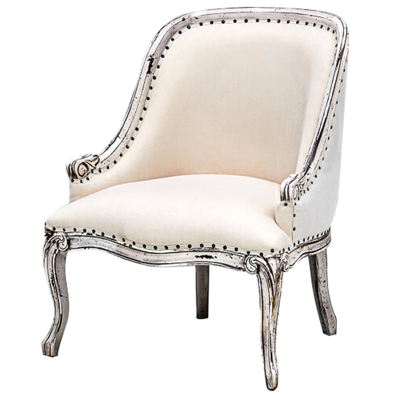 Кресло Jeunesse French Seating Armchair Белый Молочный Коричневый винтаж Кресло Jeunesse French Seating Armchair Белый Молочный Коричневый винтаж в Орле | Loft Concept