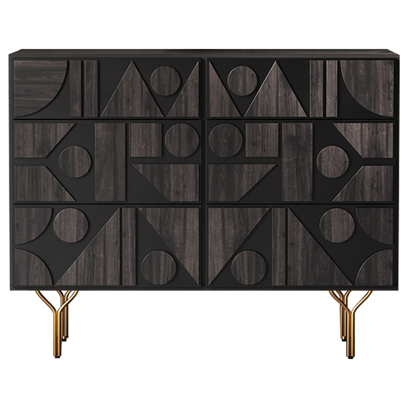 Комод Adnan Chest of Drawers Коричневый Золотой в Орле | Loft Concept 