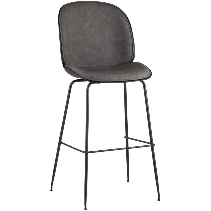 Стул Барный Винтажная Серая Экокожа Vendramin Bar Chair Серый Черный Стул Барный Винтажная Серая Экокожа Vendramin Bar Chair Серый Черный в Орле | Loft Concept