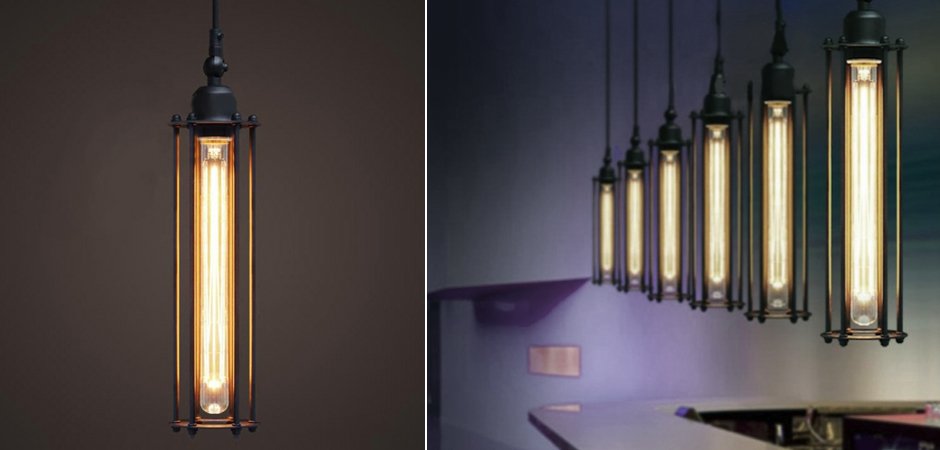 Подвесной светильник Loft Industrial Edison Cage Vetrical Momo Подвесной светильник Loft Industrial Edison Cage Vetrical Momo - Loft-Concept в Орле