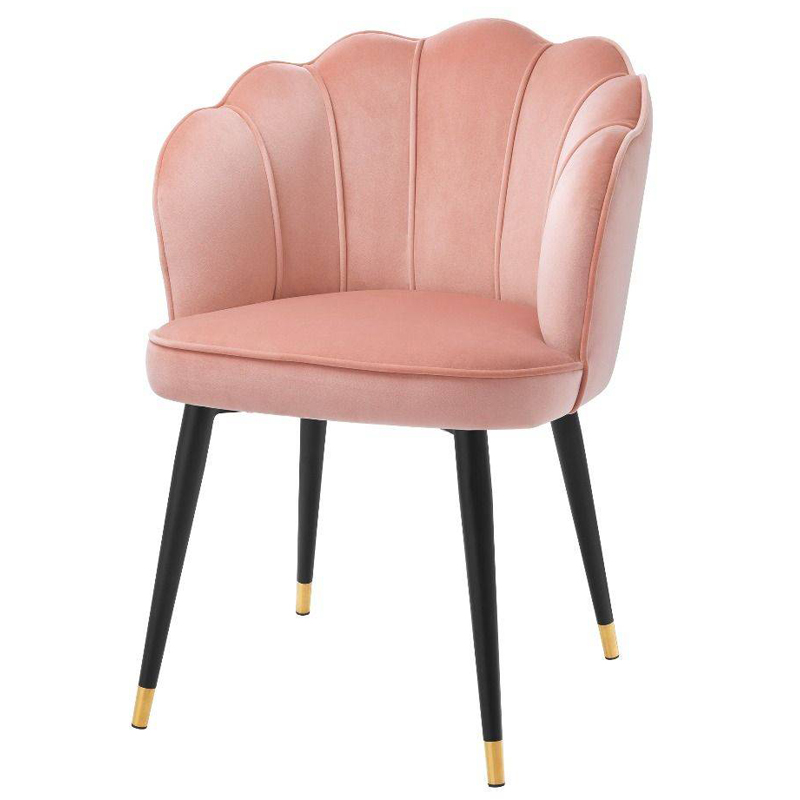 Стул Eichholtz Dining Chair Bristol nude Розовый пастельный Черный Латунь Стул Eichholtz Dining Chair Bristol nude Розовый пастельный Черный Латунь в Орле | Loft Concept