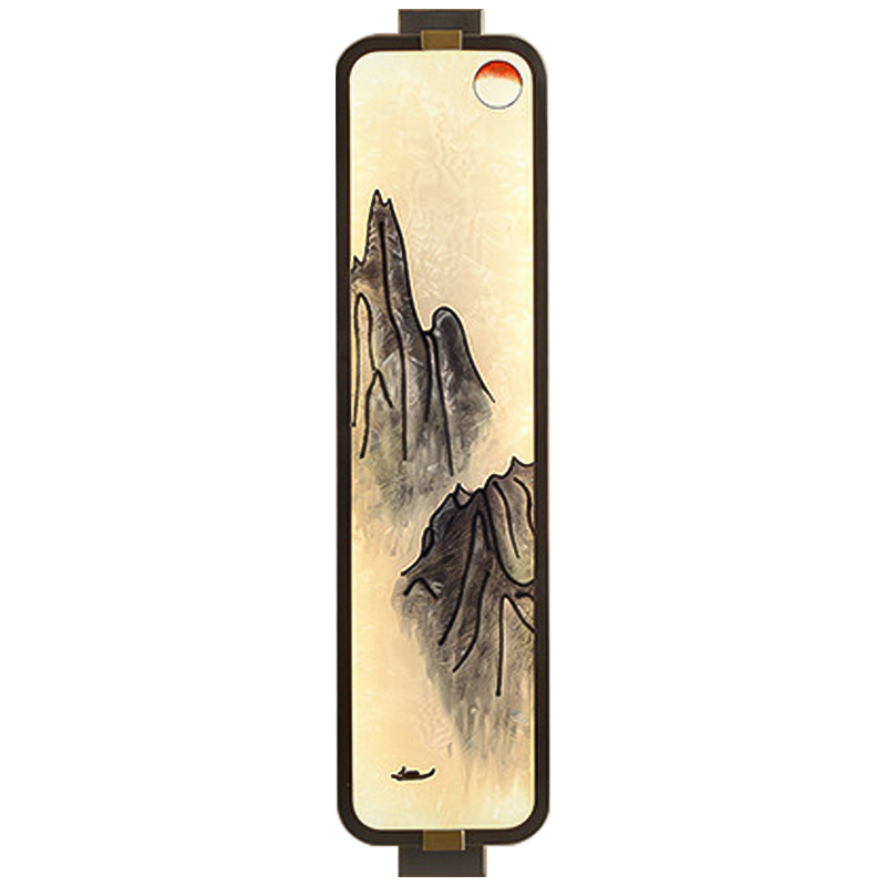 Настенный светильник Mountains Oriental Scenes Wall Lamp Темная медь Бежевый Черный Красный Настенный светильник Mountains Oriental Scenes Wall Lamp Темная медь Бежевый Черный Красный в Орле | Loft Concept