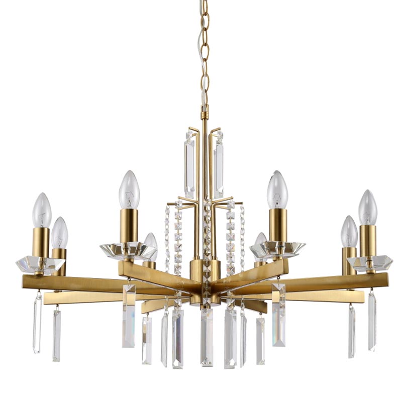 Люстра Vivien Crystal Brass Chandelier 8 Латунь Серый Люстра Vivien Crystal Brass Chandelier 8 Латунь Серый в Орле | Loft Concept
