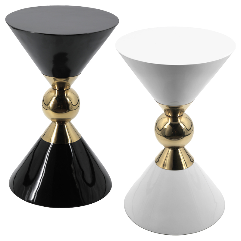 Приставной столик CANAAN ACCENT Table Черный Белый Золотой Приставной столик CANAAN ACCENT Table Черный Белый Золотой в Орле | Loft Concept