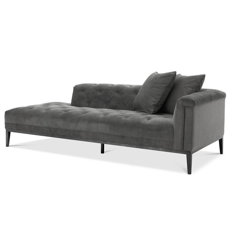Кушетка Eichholtz Lounge Sofa Cesare Right grey Серый Темная бронза в Орле | Loft Concept 
