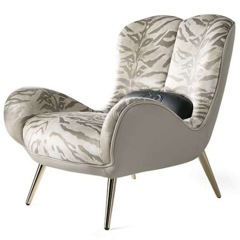 Дизайнерское Кресло Tifnit Armchairs стиль Roberto Cavalli III Серый Бежево-серый Глянцевое золото Дизайнерское Кресло Tifnit Armchairs стиль Roberto Cavalli III Серый Бежево-серый Глянцевое золото в Орле | Loft Concept