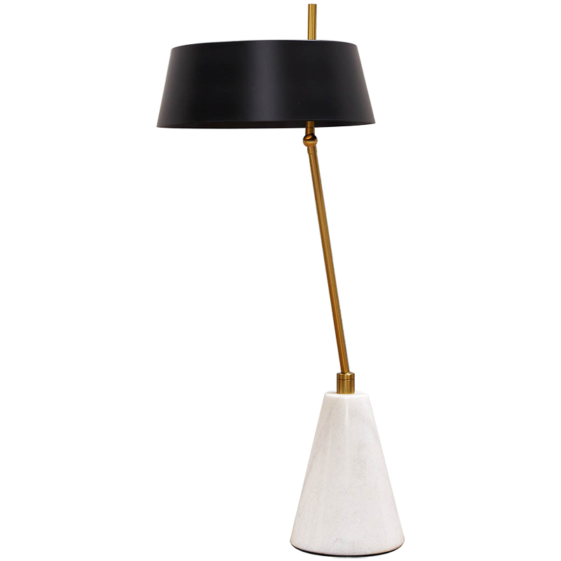 Настольная лампа с черным металлическим абажуром Dominique Table Lamp Черный Золотой Белый Настольная лампа с черным металлическим абажуром Dominique Table Lamp Черный Золотой Белый в Орле | Loft Concept