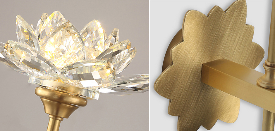 Бра Хрустальный Цветок Лотоса Lotus flower Wall Clear Glass D Бра Хрустальный Цветок Лотоса Lotus flower Wall Clear Glass D - Loft-Concept в Орле