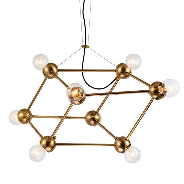 Люстра Molecule Gold Chandelier Золотой Люстра Molecule Gold Chandelier Золотой в Орле | Loft Concept
