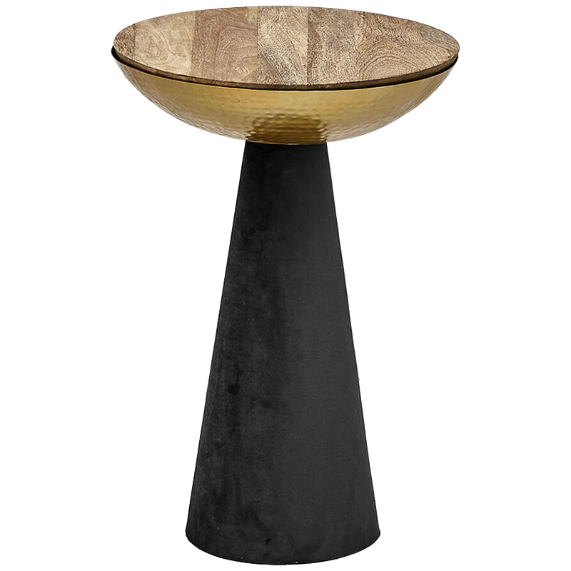 Приставной стол Roiberd side table Глянцевое золото Черный Древесина в Орле | Loft Concept 