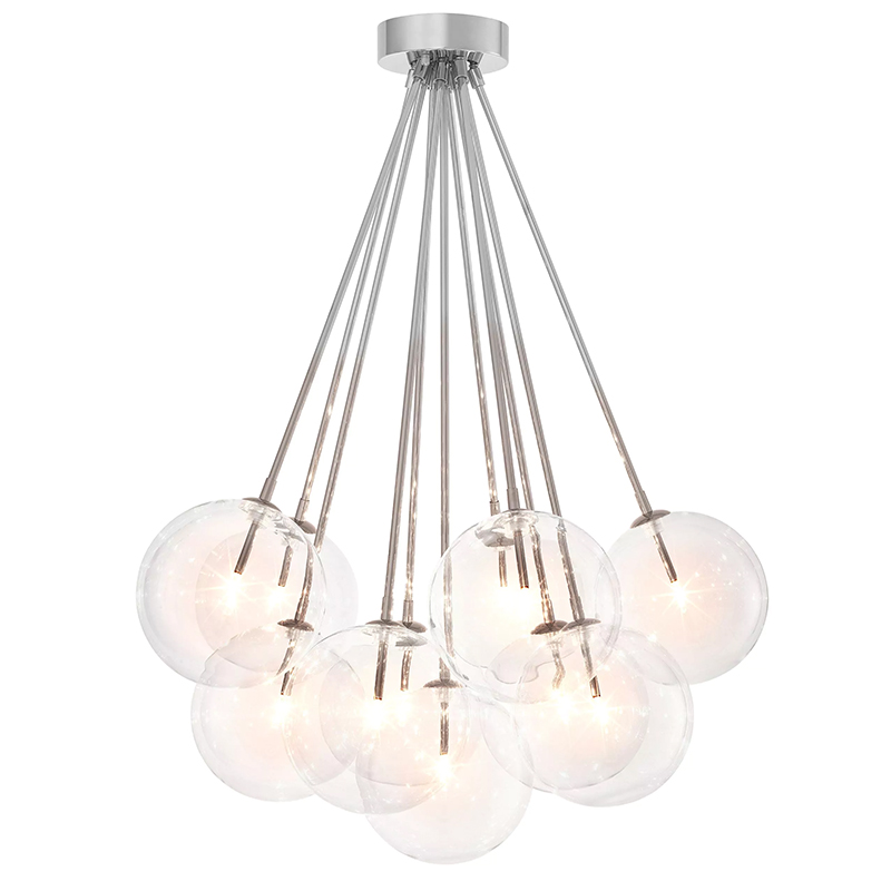 Люстра Eichholtz Ceiling Lamp Molecule Nickel Никель Прозрачное Стекло Люстра Eichholtz Ceiling Lamp Molecule Nickel Никель Прозрачное Стекло в Орле | Loft Concept