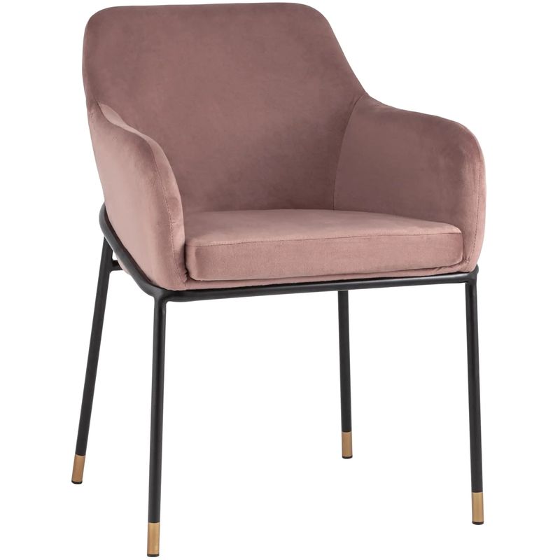 Стул Sandra Chair Пыльно-Розовый Велюр Розовый пастельный Черный в Орле | Loft Concept 