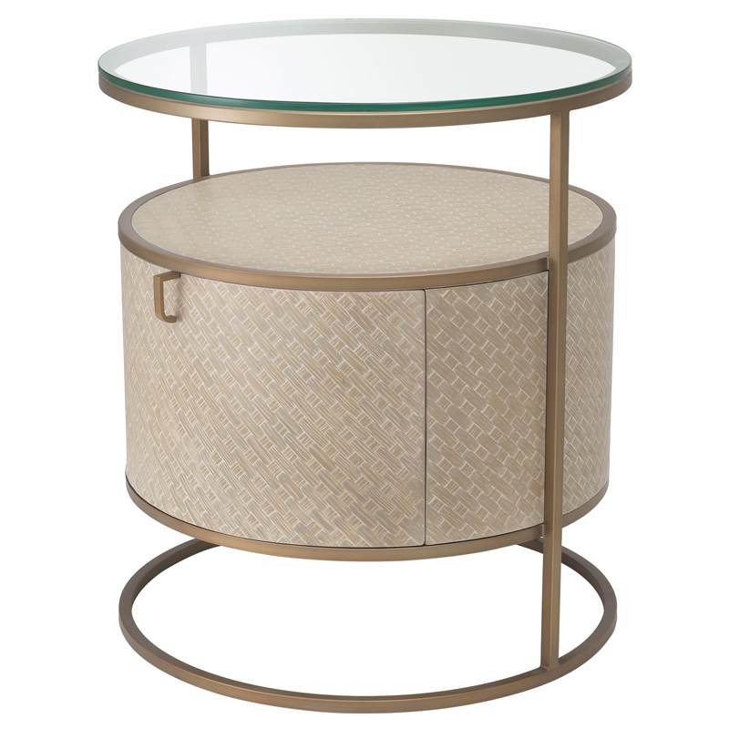 Приставной стол Eichholtz Bedside Table Napa Valley oak Матовая латунь Бежевый Прозрачный Приставной стол Eichholtz Bedside Table Napa Valley oak Матовая латунь Бежевый Прозрачный в Орле | Loft Concept