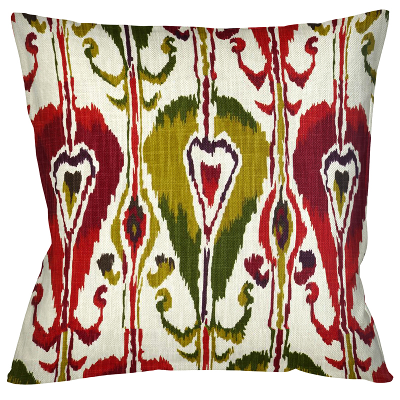 Декоративная подушка Ikat Pattern Красно-белая Мульти Декоративная подушка Ikat Pattern Красно-белая Мульти в Орле | Loft Concept