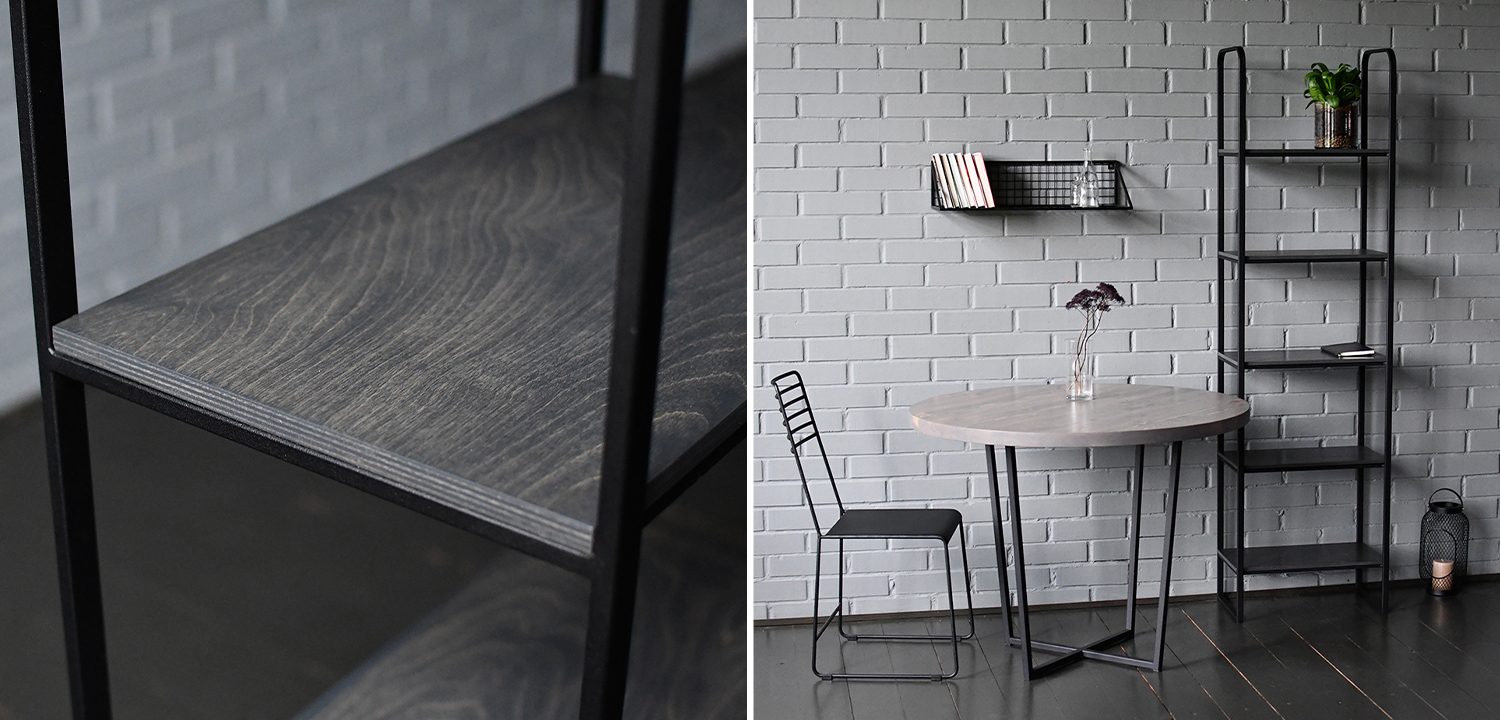 Стеллаж Ayman Graphite Industrial Metal Rust Rack - фото