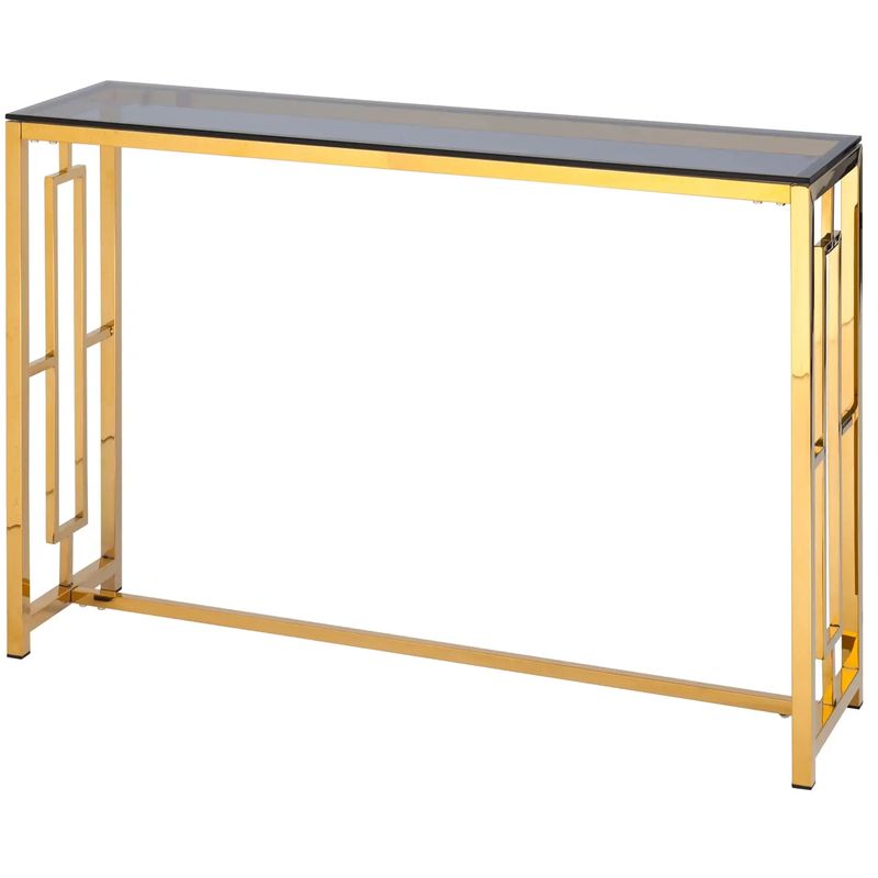 Консоль Milan Tables Gold Золотой Стекло Смок в Орле | Loft Concept 