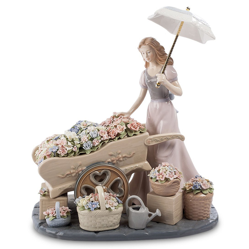 Статуэтка фарфоровая Девушка с цветами Charming Statuette Белый Розовый Серо-голубой Зеленый Бежевый Серый Статуэтка фарфоровая Девушка с цветами Charming Statuette Белый Розовый Серо-голубой Зеленый Бежевый Серый в Орле | Loft Concept