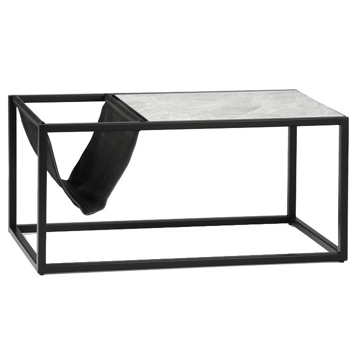 Кофейный стол Magazines Marble Серый (Gray) Черный матовый Кофейный стол Magazines Marble Серый (Gray) Черный матовый в Орле | Loft Concept