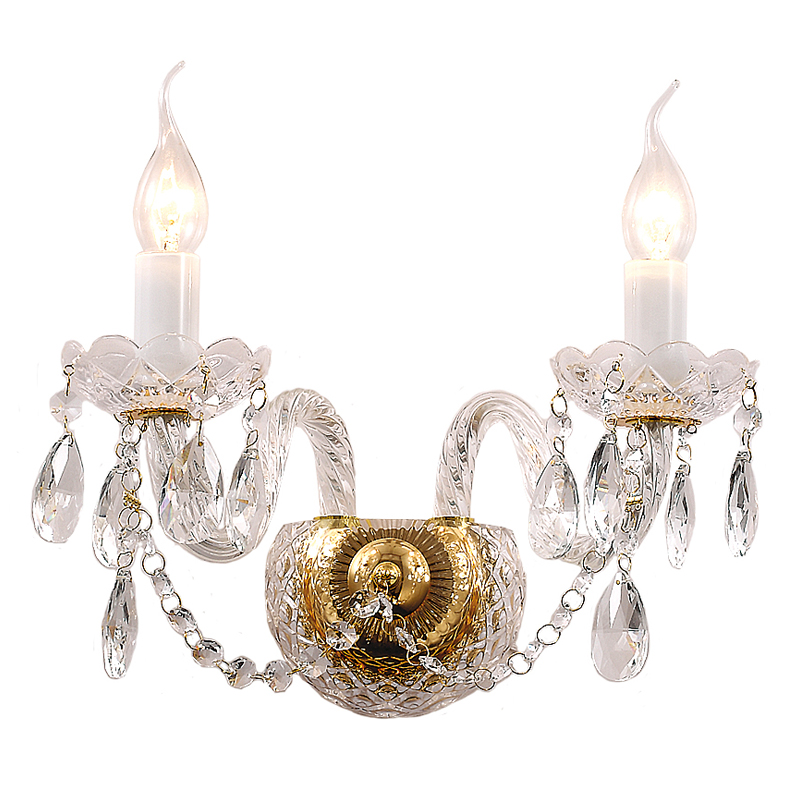 Бра Melisa Sconce Double Глянцевое золото Прозрачный Бра Melisa Sconce Double Глянцевое золото Прозрачный в Орле | Loft Concept