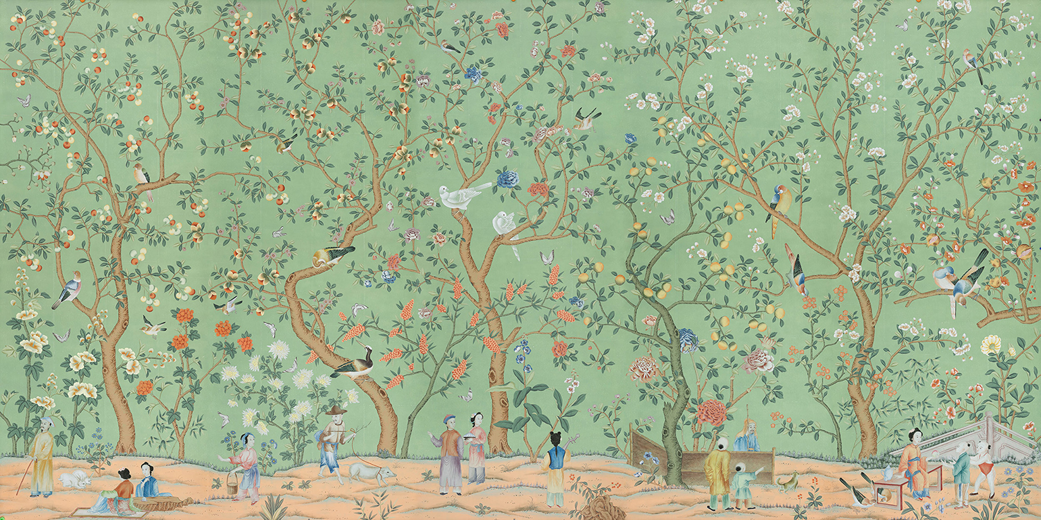 Обои ручная роспись Abbotsford Emerald Green - фото