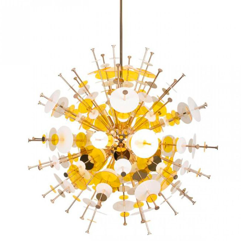 Люстра Dandelion Yellow диаметр 78 Золотой Желтый Белый Люстра Dandelion Yellow диаметр 78 Золотой Желтый Белый в Орле | Loft Concept