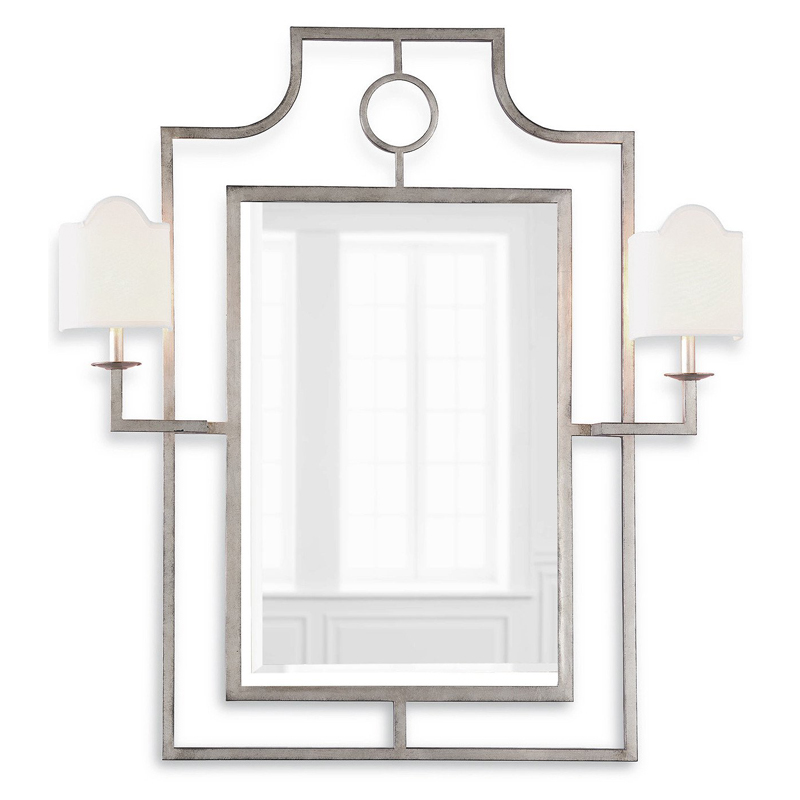 Зеркало с бра Mirror with Sconces Dairile Silver Серебряный Зеркало с бра Mirror with Sconces Dairile Silver Серебряный в Орле | Loft Concept
