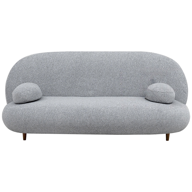 Двухместный диван с мягкой обивкой из ткани серый на деревянных ножках Michael Sofa Grey Серый Коричневый Двухместный диван с мягкой обивкой из ткани серый на деревянных ножках Michael Sofa Grey Серый Коричневый в Орле | Loft Concept