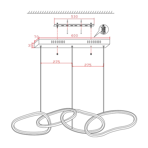 Люстра подвесная с 4-мя асимметричными кольцами золотого цвета Ring Horizontal Люстра подвесная с 4-мя асимметричными кольцами золотого цвета Ring Horizontal в Орле