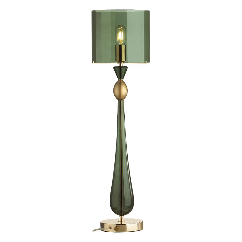 Настольная лампа Roser Green Table Lamp Зеленый Золотой Настольная лампа Roser Green Table Lamp Зеленый Золотой в Орле | Loft Concept