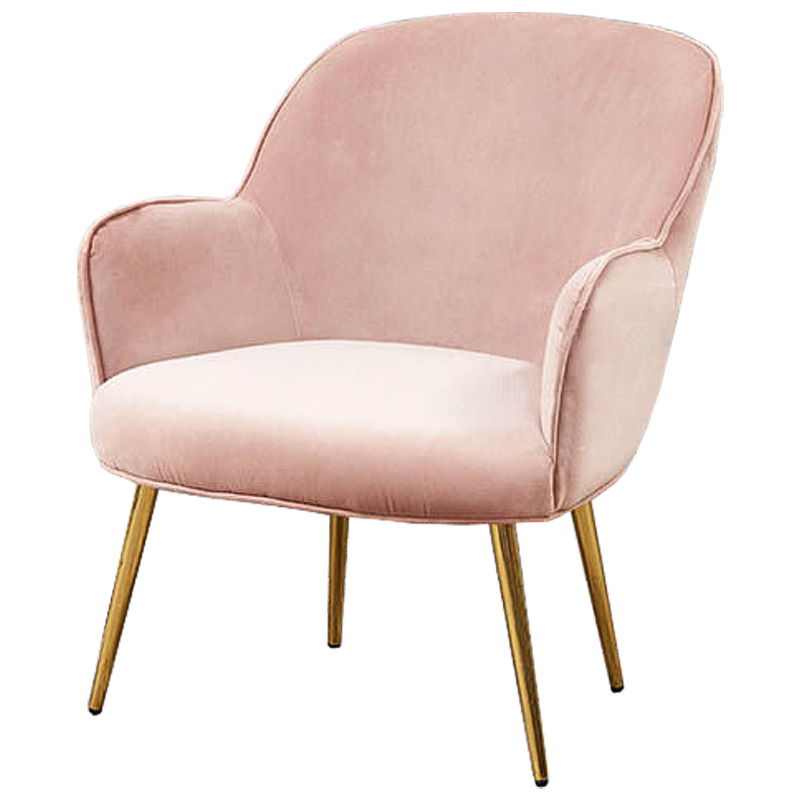 Кресло Waldeck Chair Light pink Розовый пастельный Глянцевое золото Кресло Waldeck Chair Light pink Розовый пастельный Глянцевое золото в Орле | Loft Concept