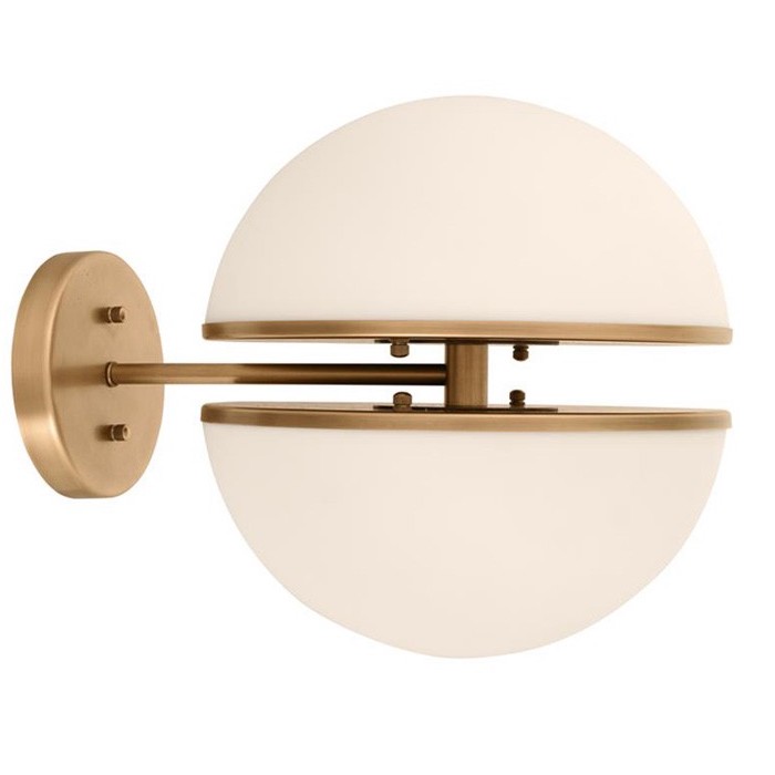 Бра Halves Sconces Белое матовое стекло Латунь Бра Halves Sconces Белое матовое стекло Латунь в Орле | Loft Concept
