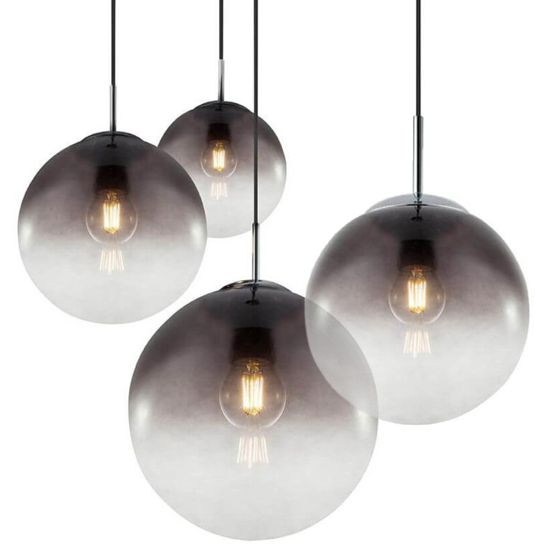 Светильник Ball Sunrise Pendant lamp smok 1 плафон Стекло Смок Хром в Орле | Loft Concept 