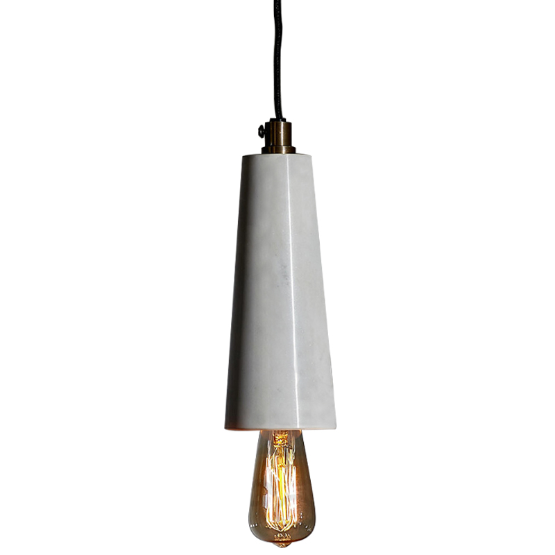 Подвесной светильник Shaw Cone Marble Hanging Lamp Черный Белый Мрамор Bianco Подвесной светильник Shaw Cone Marble Hanging Lamp Черный Белый Мрамор Bianco в Орле | Loft Concept