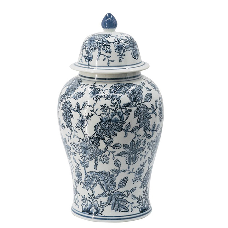 Ваза с крышкой Oriental Ornament Vases Белый Синий Ваза с крышкой Oriental Ornament Vases Белый Синий в Орле | Loft Concept
