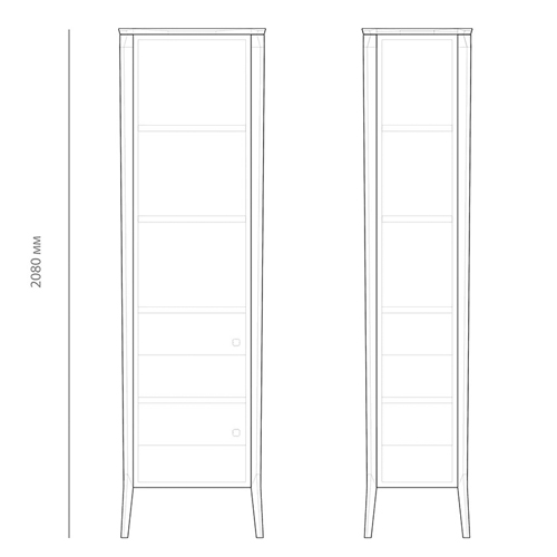 Витрина левая из массива дуба с 5-ю полками и 2-мя ящиками Tasteful Furniture Витрина левая из массива дуба с 5-ю полками и 2-мя ящиками Tasteful Furniture в Орле