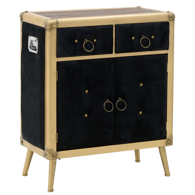 Комод с текстильной обивкой Jokum Chest of Drawers Черный Черный Золотой Комод с текстильной обивкой Jokum Chest of Drawers Черный Черный Золотой в Орле | Loft Concept