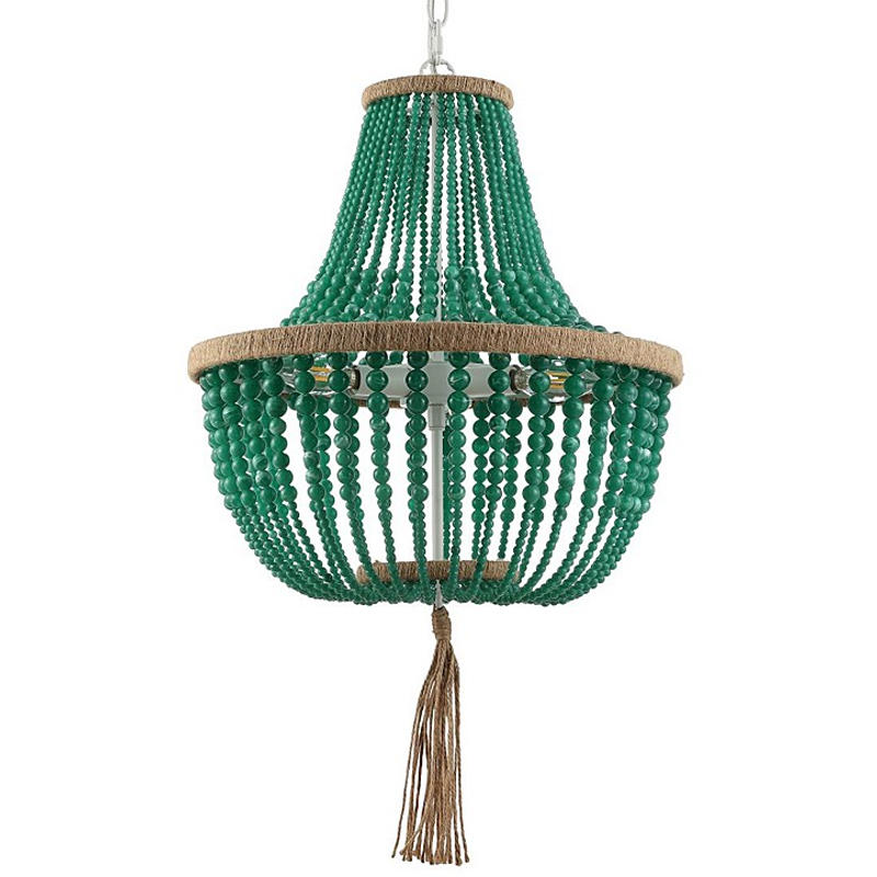 Люстра каплевидной формы украшенная зелеными круглыми бусинами Green Beads Chandelier Зеленый Нефрит Люстра каплевидной формы украшенная зелеными круглыми бусинами Green Beads Chandelier Зеленый Нефрит в Орле | Loft Concept