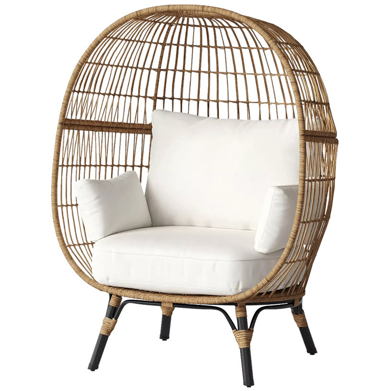 Плетеное кресло Myah Wicker Armchair Бежевый Древесина Черный Плетеное кресло Myah Wicker Armchair Бежевый Древесина Черный в Орле | Loft Concept