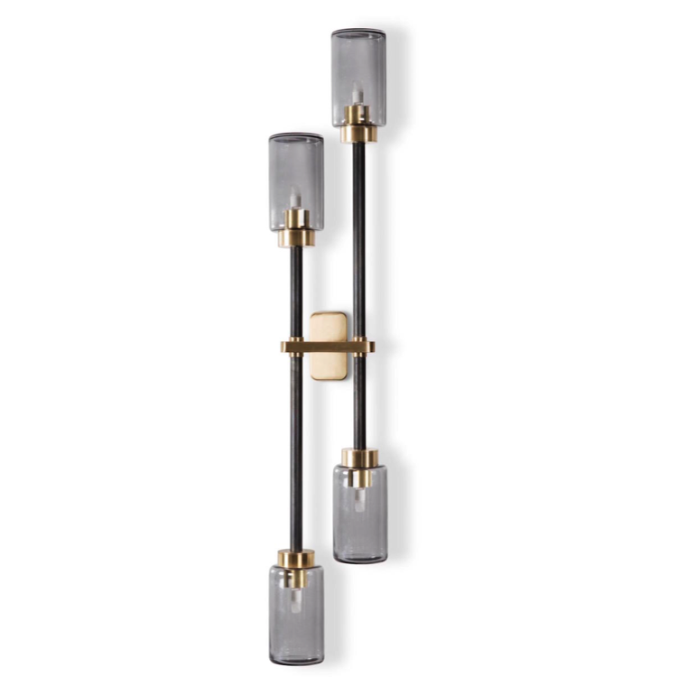 Бра Bert Frank Farol Wall Light Double Gray Черный Латунь Серый (Gray) в Орле | Loft Concept 