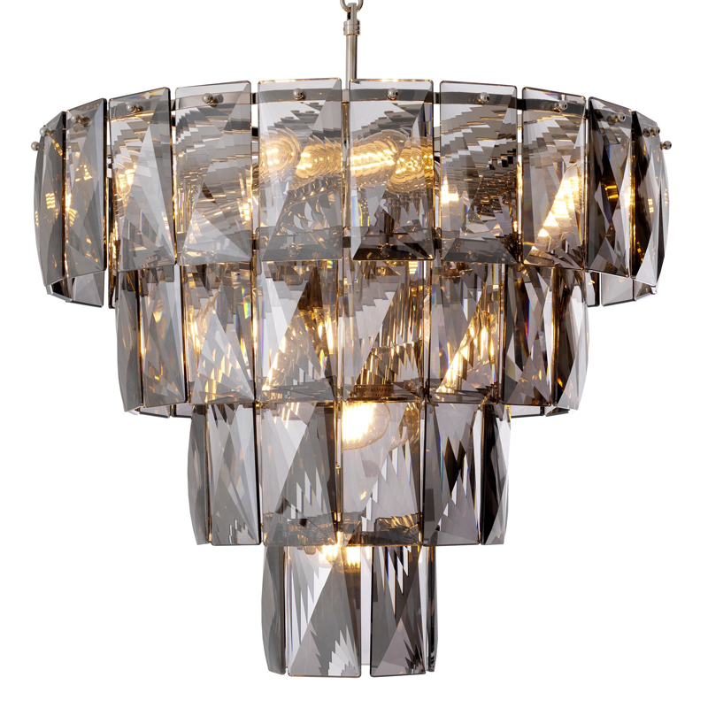 Люстра Eichholtz Chandelier Amazone S smoke Никель Стекло Смок Люстра Eichholtz Chandelier Amazone S smoke Никель Стекло Смок в Орле | Loft Concept