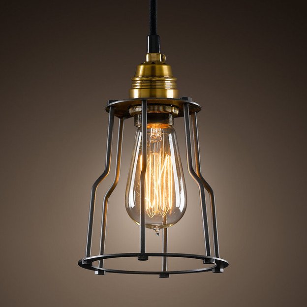 Подвесной светильник Loft Industrial Cage Filament Pendant Бронза Черный в Орле | Loft Concept 