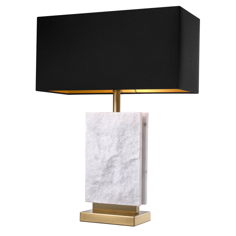 Настольная лампа Eichholtz Table Lamp Charleston Латунь Античная полированная Белый Черный Настольная лампа Eichholtz Table Lamp Charleston Латунь Античная полированная Белый Черный в Орле | Loft Concept