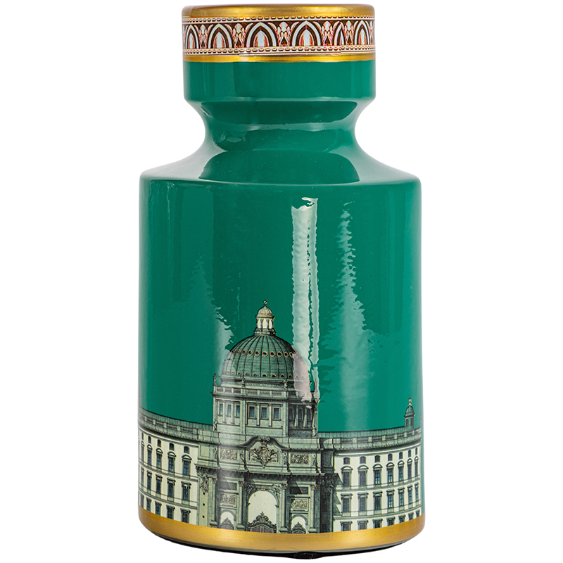 Ваза Old Town Green Vase Зеленый Золотой Ваза Old Town Green Vase Зеленый Золотой в Орле | Loft Concept