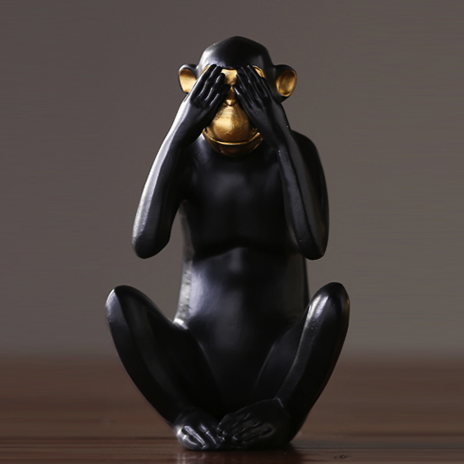 Статуэтка Monkey dont see Черный Статуэтка Monkey dont see Черный в Орле | Loft Concept